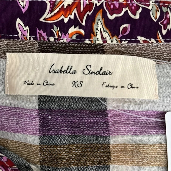 Anthropologie Isabella Sinclair Plaid & Lace Button Front Shirt - NEW - Size XS - Picture 8 of 10